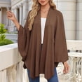 thumbnail image 4 of Women'S Elegant Shawl Wraps Soft Open Front Poncho Sweater for Spring Fall Winter Coffee One Size, 4 of 6