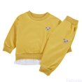 thumbnail image 2 of Fozruso Kid Clothing Sets Toddler Kids Baby Girl's Boys Cartoon Bear Hoodie Sweatshirt And Jogger Sweatpants 2 Piece Outfit Sizes 5-6 Years(Yellow), 2 of 7