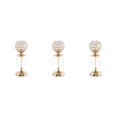 thumbnail image 1 of Wweixi Luxury Crystal Candle Holder Pillar Candlestick Ceremony Stand Decor Table Gold L 3Set, 1 of 6