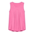 thumbnail image 3 of ctdiral Womens Crew Neck Sleeveless Tank Tops Pleated Loose Fit Tunic Tops Solid Color Lightweight Tee Summer Casual Comfy Tops Hot Pink XXL, 3 of 7