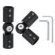 thumbnail image 1 of Conector de Varilla de Cortina de Esquina Uxcell, 2 Pcs Conector Ajustable para Varilla de 3/4", Negro, 1 of 7