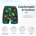 thumbnail image 5 of Lsque Mens Swim Trunks Colorful Dinosaurs Pattern - Bathing Suit Compression Liner - Beach Swim Shorts Swimwear - (S-3XL) - Stretch Quick Dry -X-Large, 5 of 9
