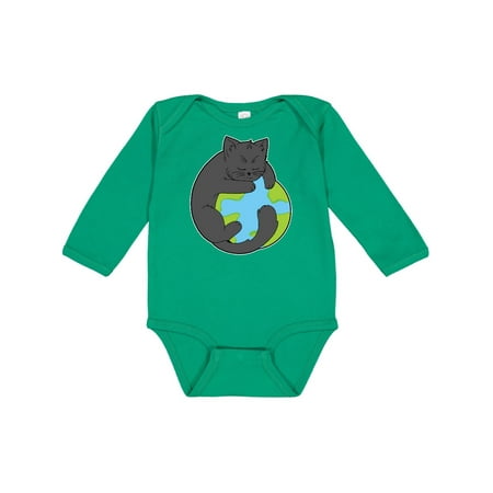

Inktastic Black Cat Hugging the Earth Climate Change Awareness Gift Baby Boy or Baby Girl Long Sleeve Bodysuit