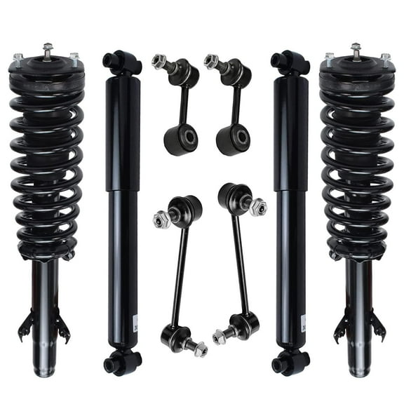 Detroit Axle - 8pc Struts Shocks kit for FWD 2006-2009 Ford Fusion Mercury Milan 07-09 MKZ Complete 2 Struts w/Coil Spring 2 Shock Absorbers 4 Front Rear Sway Bar Links 2007 2008 Replacement Struts