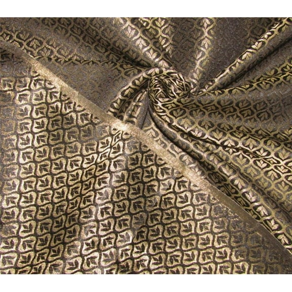 Reversible Brocade fabric Black X gold color 44quot;