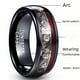 thumbnail image 2 of Anillo de cuerda de guitarra con incrustaciones negras eléctricas de acero de tungsteno de 8 mm de ancho para hombre y mujer, 2 of 4