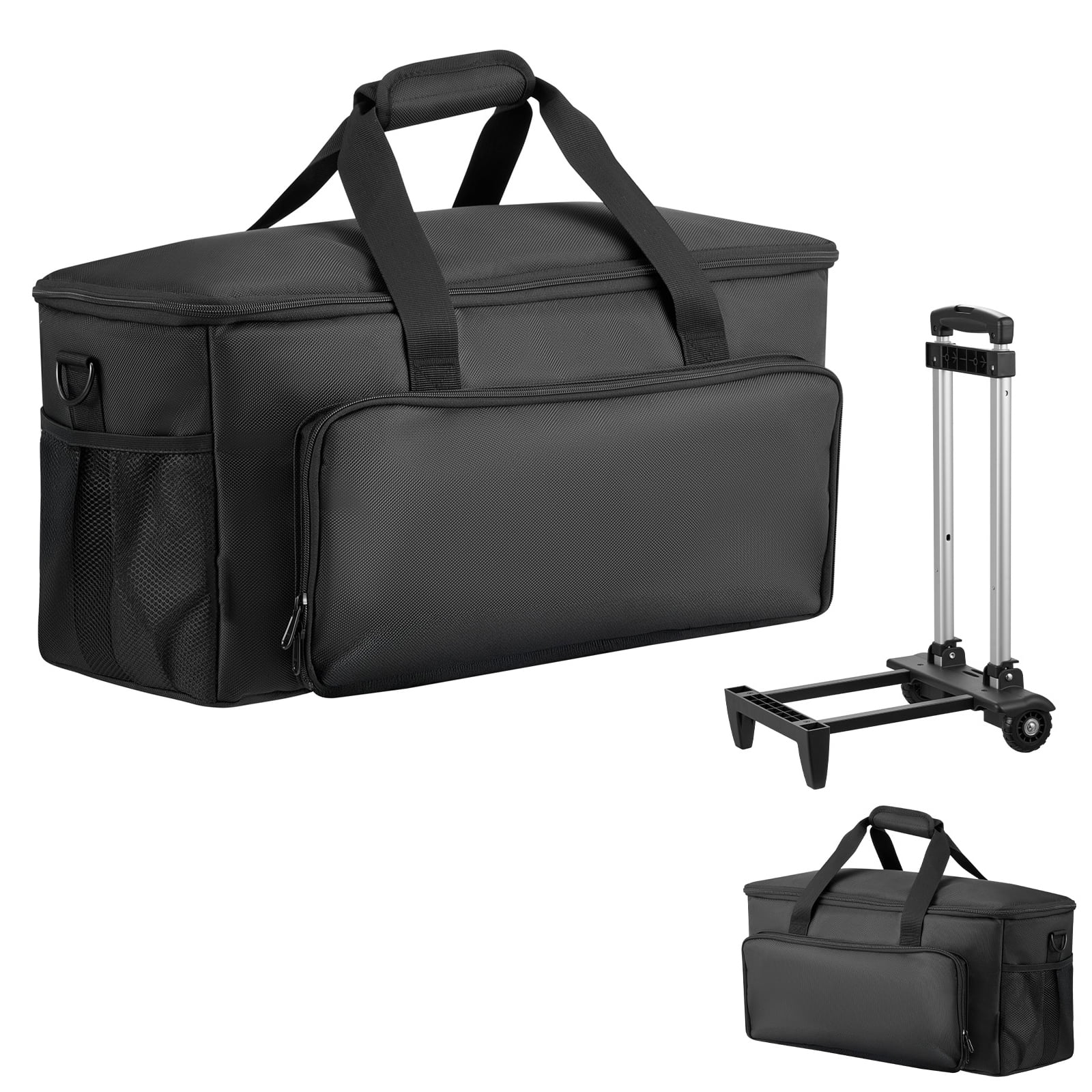 KFFKFF Rolling DJ Cable Bag, 1680D, Padded Gig Bag with Wheels, 6