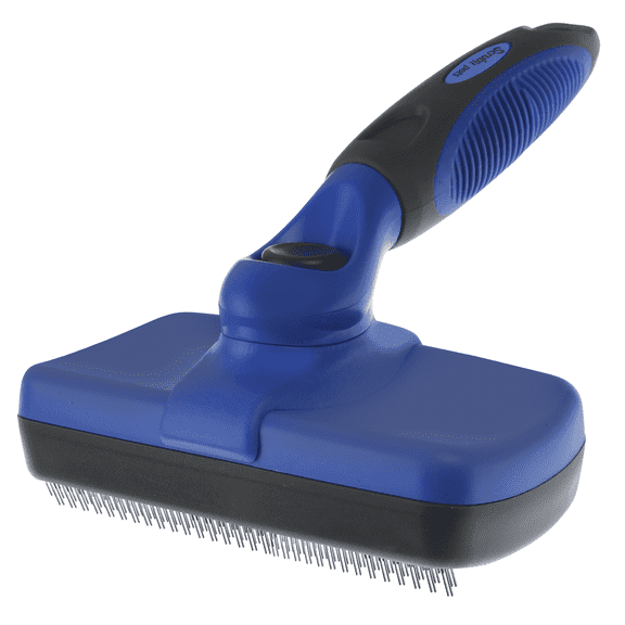 SCRUBIT-PETS Self Cleaning Slicker Brush – Cat & Dog Grooming Brush for shedding hair - One-click Cleaning with retractable Bristles - Hair remover for Large and Small Pets.