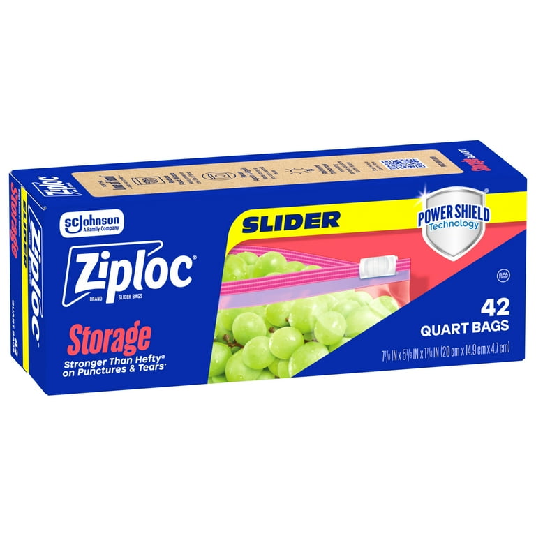 Ziploc® Brand Slider Quart Size Storage Bags, 42 Count - Walmart.com