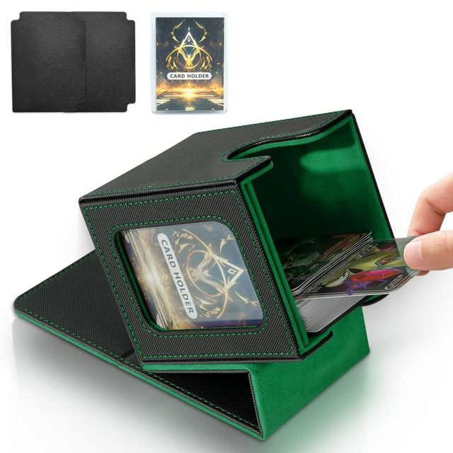 Caja de cubierta Jaffzora para MTG Commander, magnética, negra y verde