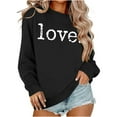 thumbnail image 2 of Goodtrade8 Ladies Valentines Day Tops Long Sleeve Gift Holiday Love Heart Valentines Sweatshirts Womens Casual Crewneck Pullover, 2 of 5