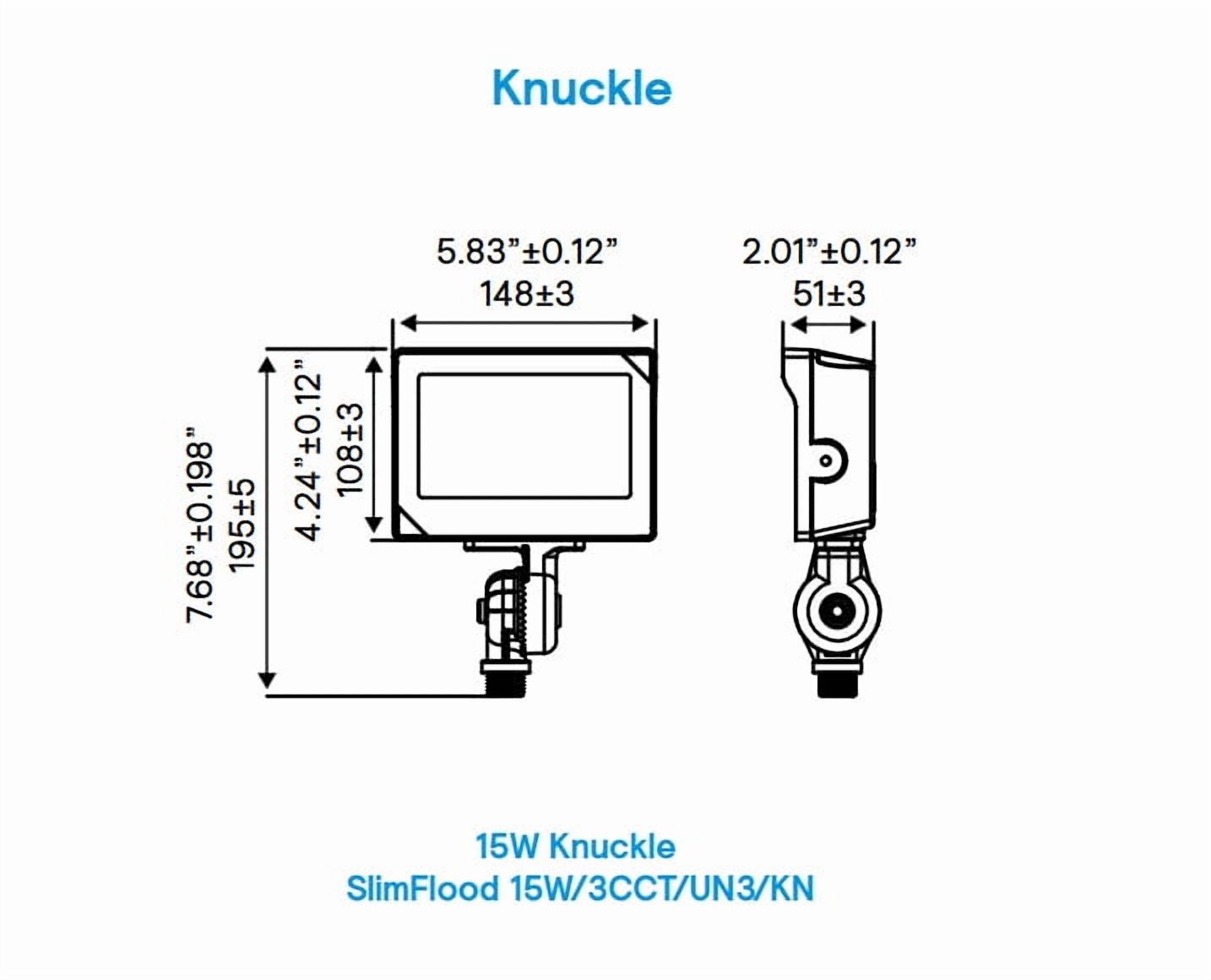 Philips Keene SlimFlood LED Flood Light Area Light- SF15-SCT-K-G2-10-BZ, field selectable color temperature (3000K, 4000K, 5000K), 15 watt, 2175 lumen, knuckle mount, bronze
