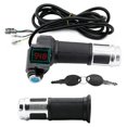 thumbnail image 1 of 1Pair Electric Bicycle Throttle Grip with LCD Battery Voltage Display Key Knock, Universal Electric, 1 of 5
