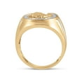 thumbnail image 3 of Diamond Princess 10kt Yellow Gold Mens Round Diamond Horseshoe Ring 1/4 Cttw, 3 of 4