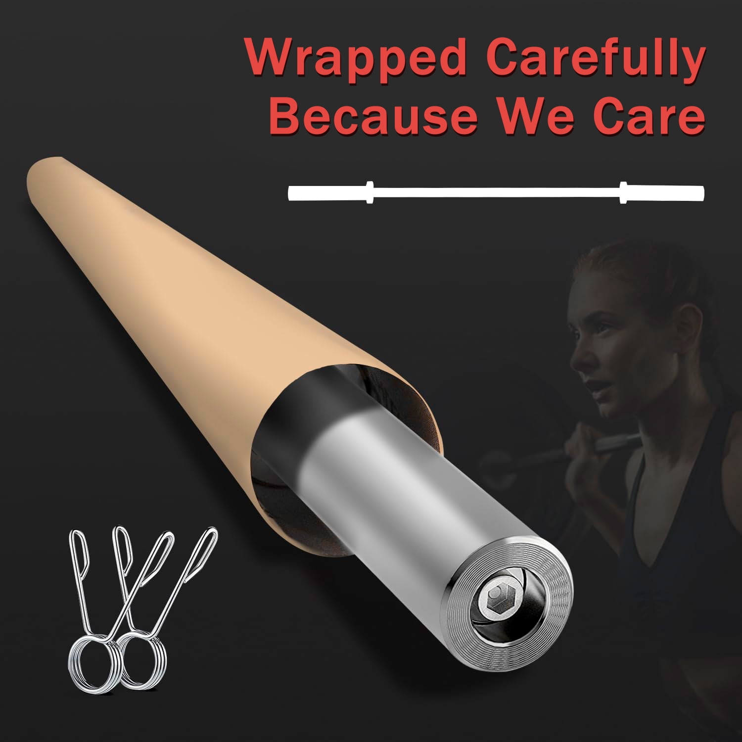 NiamVelo 7Ft Barbell Bar Olympic Weightlifting Bar Solid Chrome Bar for Strength Training, Weightlifting, and Powerlifting - 2Inch Diameter, 700lbs Capacity