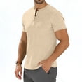 thumbnail image 5 of BRGZLK Mens Quarter Knit Henley Shirts Short Sleeve Slim Fit Henley Tops Casual Business Button Fitness Solid Color Summer Muscle Gym Athletic Tee Shirt, 5 of 7
