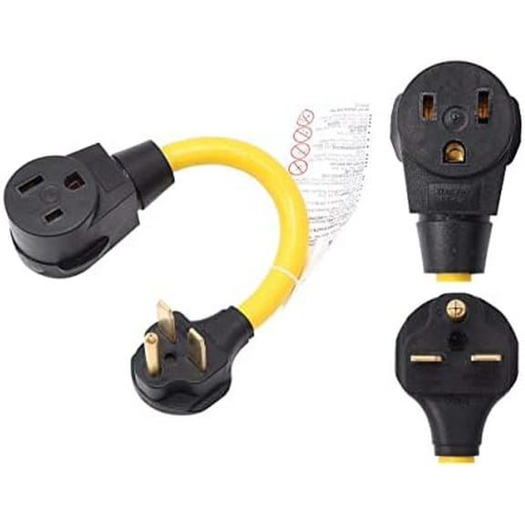NEMA 6-30P to 6-50R ETL Listed 240V 30 Amp 3 Prong Male Plug to 3 Prong Female Receptacle Dryer Welder Power Cord Adapter$$Tools & Hardware Other