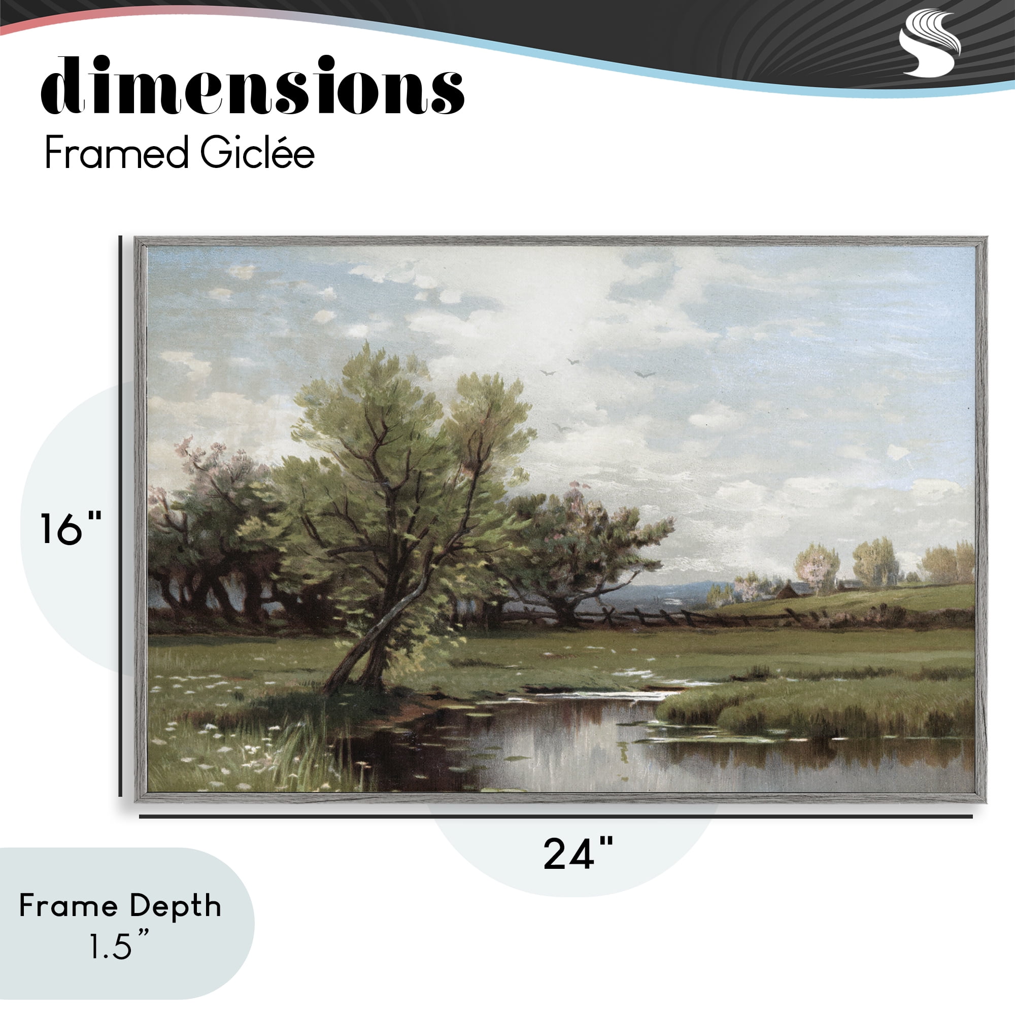 Stupell Industries Ecstatic Spring Landscape Gray Framed Giclee Art, design by Lula Bijoux & co.