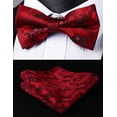 thumbnail image 4 of HISDERN Bow Ties for Men Pre-tied Paisley Bow Ties Pocket Square Set Men's Bowtie Wedding Party, 4 of 7