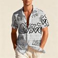 thumbnail image 5 of Awdenio Tshirts Shirts for Men Valentines Day Heart Short Sleeve Beach Button Down Causal Top Print Hawaii Shirts, 5 of 9