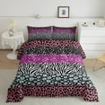 thumbnail image 2 of Pink Cheetah Print Comforter Set Glitter Diamond Bedding King Size Leopard Print Duvet Set, Watercolor Animal Print Bedding Sets With 2 Pillowcases (No Glitter No Sequin), 2 of 6