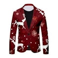 thumbnail image 5 of Mens Christmas Suit 2 Piece Funny One Button Xmas Reindeer Jacket Tuxedo And Trousers Set Slim Fit Winter Party Ugly Christmas Suit, 5 of 6