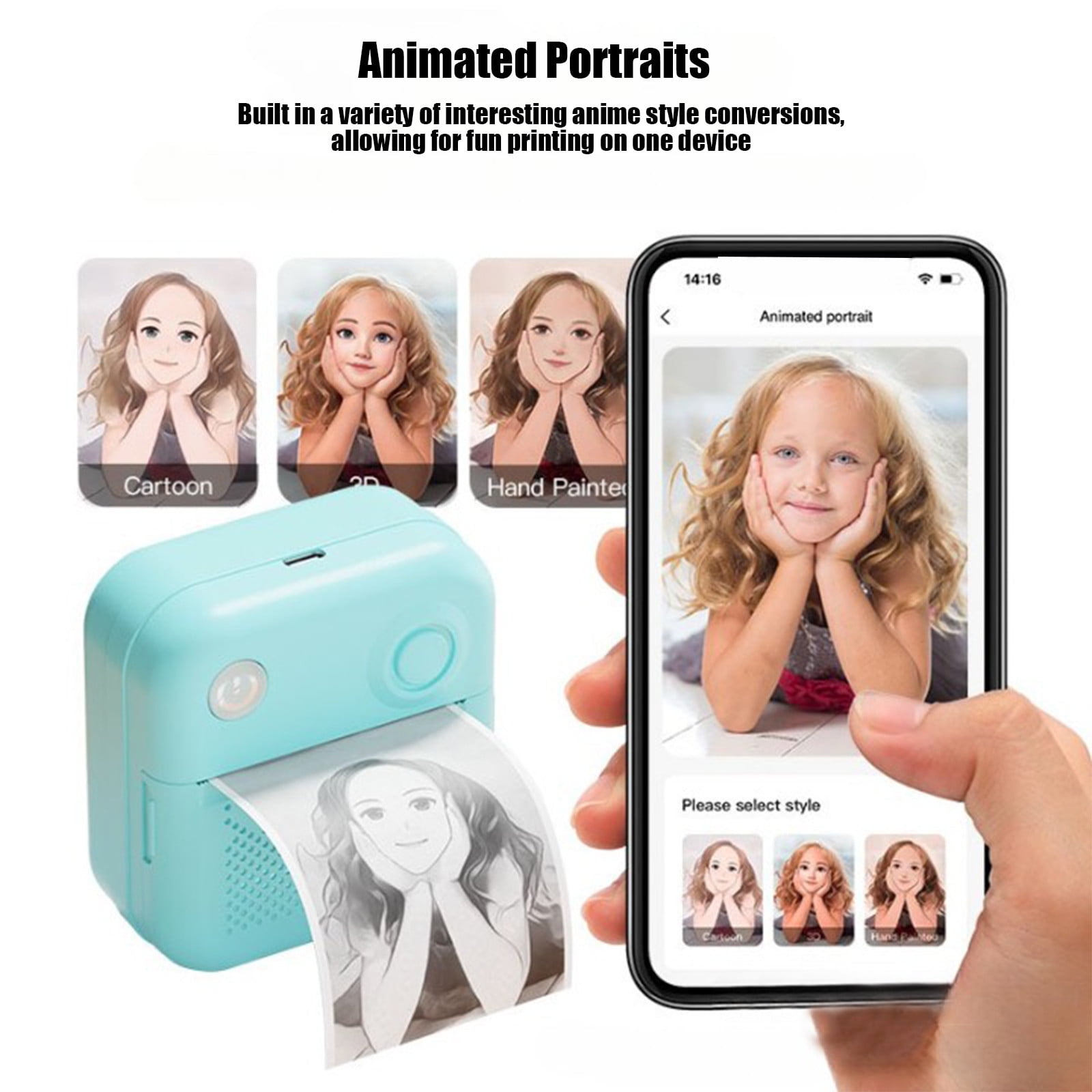RAPOBRIX Label Maker Machine, Portable Small Bluetooth Thermal Label Printer, Mini Printer Wireless Labeler for Small Business Tape Barcode Storage Mailing Office Home School