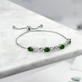 thumbnail image 3 of Gem Stone King 2.82 Ct Green Chrome Diopside E-F Lab Grown Diamond 925 Sterling Silver Bracelet for Women, 3 of 3
