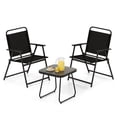 thumbnail image 2 of Costway Ensemble de 3 Chaises et Table de Conversation Pliantes pour Patio, Métal Robuste, Extérieur, Portable, 2 of 10
