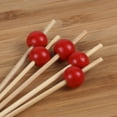 thumbnail image 2 of BambooMN Decorative Ball End Bamboo Cocktail Appetizer Picks - 4.7" (12cm) - Red - 1,000pcs, 2 of 6