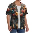 thumbnail image 2 of Balery Floral Dreamcatcher Elegance Camisa Casual de Manga Corta con Botones para Hombre, Texturizada, Estilo Cubano, para Playa, Verano-Medium, 2 of 5