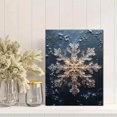 thumbnail image 2 of Qisvanset 12x16 Inch Framed Canvas Wall Art Snowflake Crystal Pattern Winter Home Ready To Hang Wall Decor, 2 of 8