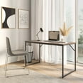 thumbnail image 2 of BELLEZE Home Office Computer Desk with Black Frame - Barton (Dark Walnut), 2 of 7