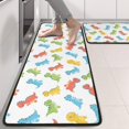 thumbnail image 2 of Dinosaur and Silhouette White Pattern Anti Fatigue Kitchen Rugs Set Of 2, Non Slip Washable Decorative Floor Mats for Sink Laundry and Home Use, 17"x47", 2 of 5