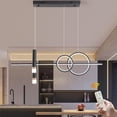 thumbnail image 1 of SHILIU-Modern Linear Pendant Light, Dimmable LED Pendant Lighting with Remote, Adjustable Pendant Hanging Lamp Fixture, Creative Linear Wave LED Chandelier for Kitchen Island Dining Room,45W/Black, 1 of 4