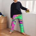 thumbnail image 5 of Pofeuu Psychedelic Cartoon Frog Print Teenagers' Pajama Pants, Soft Lounge Pajama Pants with big pockets for Men Plaid Pj Bottoms-Large, 5 of 6