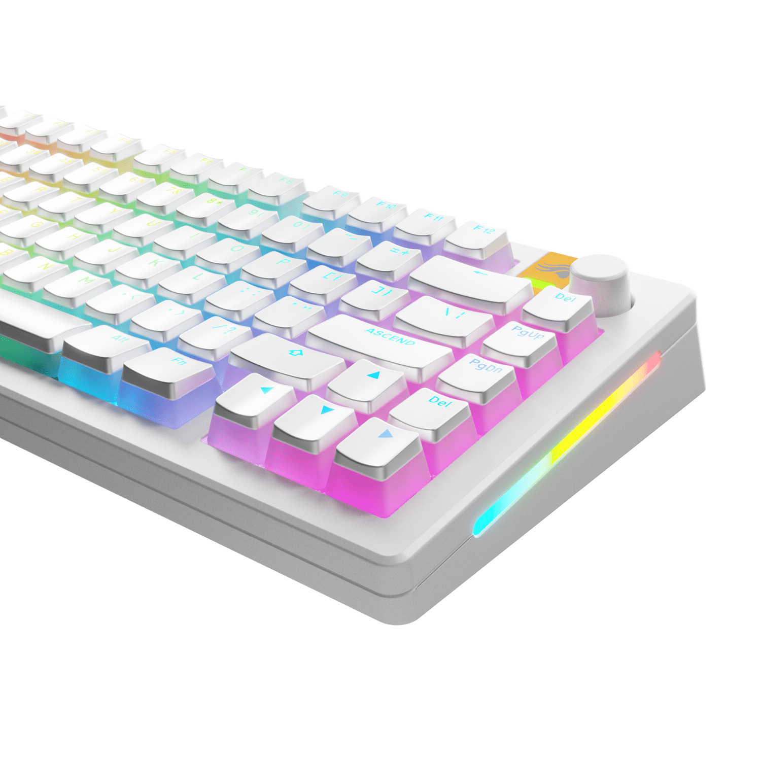 Glorious Gaming GPBT Aura Pudding Keycaps - Fits with Compact, TKL, Full Size Mechanical Gaming Keyboards - White