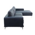 thumbnail image 4 of Poundex Furniture 2 Piece Leather Sectional Sofa Set in Ink Blue, 4 of 7