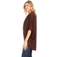 thumbnail image 2 of Women's Solid Casual Chiffon Kimono Sleeve Open Front Cardigan Cape, 2 of 5