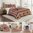 thumbnail image 6 of Queen Quilt Set 90''x96'', Vintage Texas Star Brown Lightweight Summer Bedspread Coverlet Set with 2 Pillow Shams, Red Plaid Berry Farmhouse Breathable All Season Quilt Bedding for Bedroom/Guest Room, 6 of 9