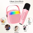 thumbnail image 2 of Refurbished JYX Mini Karaoke Machine Set With Bluetooth & Speaker For Kids, Pink, 2 of 4