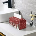 thumbnail image 2 of POLERO Tissue Box Cover PU Leather Car Tissue Holder Rectangular Waterproof Facial Paper Organizer Dispenser for Bathroom, Vanity Countertop, Tabletop, Christmas Snowmen, 2 of 7