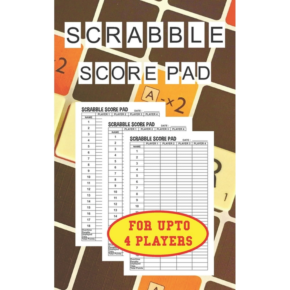 Scrabble Score Pad for Upto 4 players: Pocket Size Scrabble Score