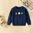 thumbnail image 2 of Kogui Baby Sweaters for Girl Toddler Baby Boy Girl Long Sleeve Crewneck Pullover Sweatshirt Sweater Outfits Solid Color Casual Clothes Size 3 6 Months (Navy,3-6 Months), 2 of 9