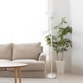 thumbnail image 4 of Homestock Visions Torchiere Floor Lamp With Reading Light And Marble Glass Shades, White, 4 of 9