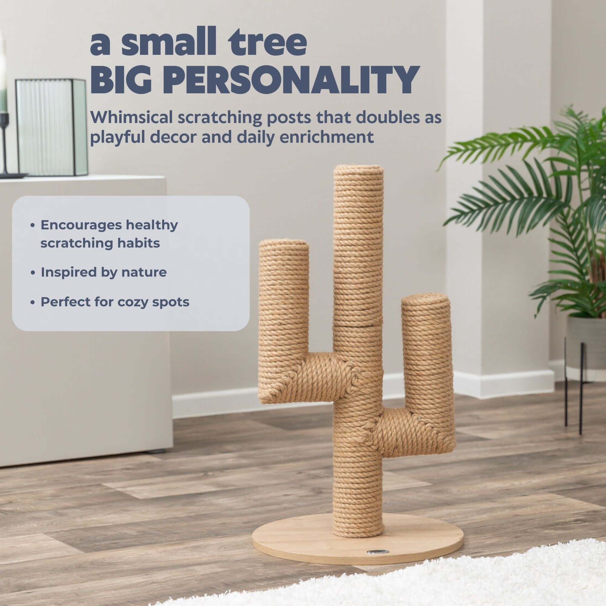 TRIXIE Neo 27" Scratching Post - Indoor Jute Cat Scratcher Small Furniture