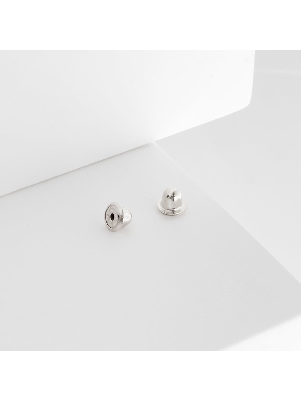 Replacement Pair (2) 14k White Gold Earring Screw Backs Fits In Season Jewelry