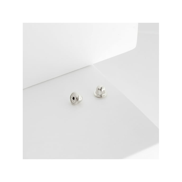 Replacement Pair (2) 14k White Gold Earring Screw Backs Fits In Season