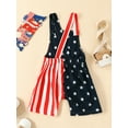 thumbnail image 3 of Bagilaanoe 4th of July Jumpsuit Shorts for Toddler Baby Girl Sleeveless Stars Stripes Print Romper Overalls 12M 18M 24M 3T 4T 5T Kids Independence Day Outfits, 3 of 9