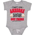 thumbnail image 3 of Inktastic That's My Awesome Brother out There with Baseballs Boys or Girls Baby Bodysuit, 3 of 5